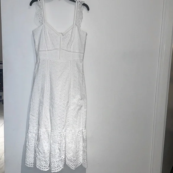 Parker Genevieve Long Eyelet Dress - Ivory - Picture 2 of 9